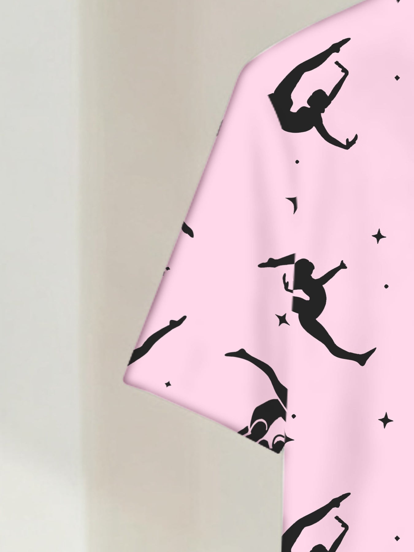 Girls 3D Print Gymnastics Two Piece Outfit With Crew Neck