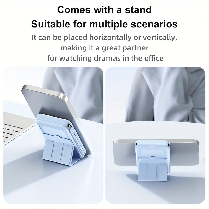 10000mAh Power Bank With PD 22.5W Wireless Charging And 15W Magnetic Fast Charge Dual Cables Stand Battery Display