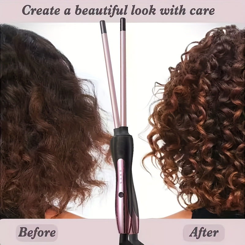 Compact Curling Iron With Ceramic Coating Heats Fast