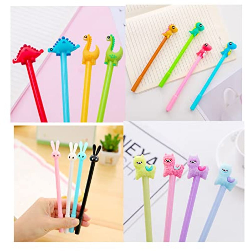 YYaaloa 70pcs Cute Novelty Gel Ink Pens Cartoon Animal 0. 5mm Black Ink Pens Bulk for Office School Supplies Christmas Party Gifts, Party Favors, Writing Essentials, Playful Design, Fun Stationery, Smooth Writing, Durable Ink