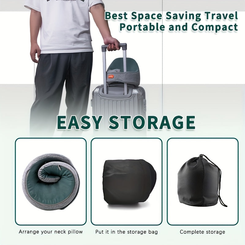 Adjustable 360° Airplane Neck Pillow with Earplugs & Eye Mask - Lightweight Breathable Travel Pillow for Long Flights, Airplane, Car & Office Use, Head Support for s &, Machine Washable (Multi-Color)