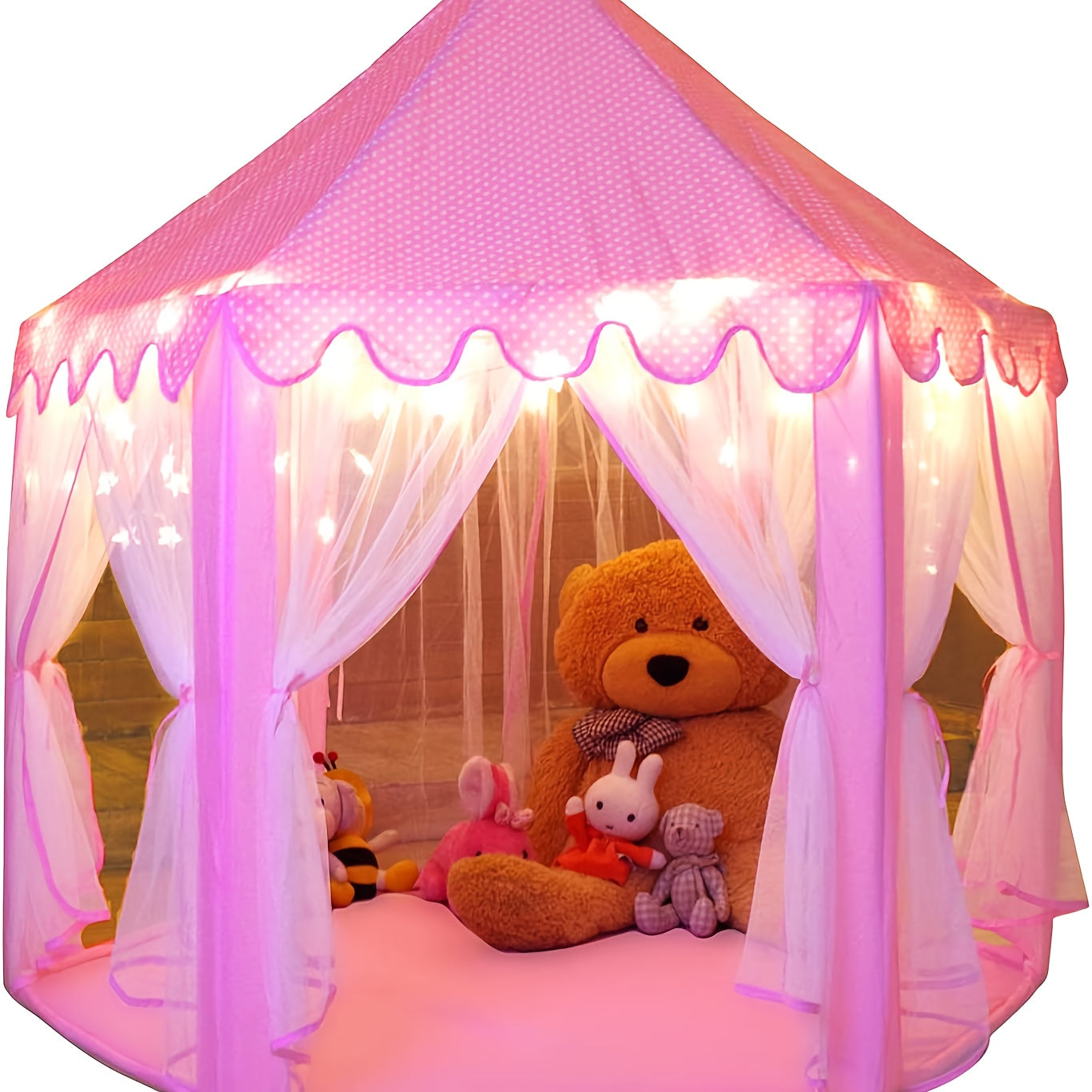 Large Castle Kids Play Tent, Pink, Indoor & Outdoor Playhouse, Ideal Gift for Halloween, Christmas & Easter, Fun Toys & Room Decor for Kids