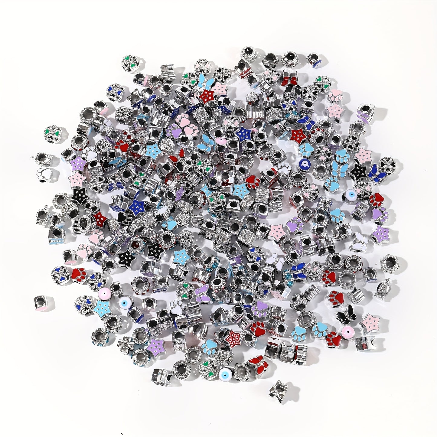 115 198 Pcs Beads Dripping Water Metal Large Hole DIY Jewelry Materials for Womens Handicrafts Bracelets and Necklaces