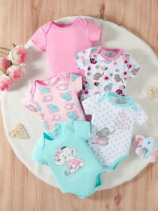 PAYIFANG Baby Girl Cotton Jumpsuit Set With Cartoon Print