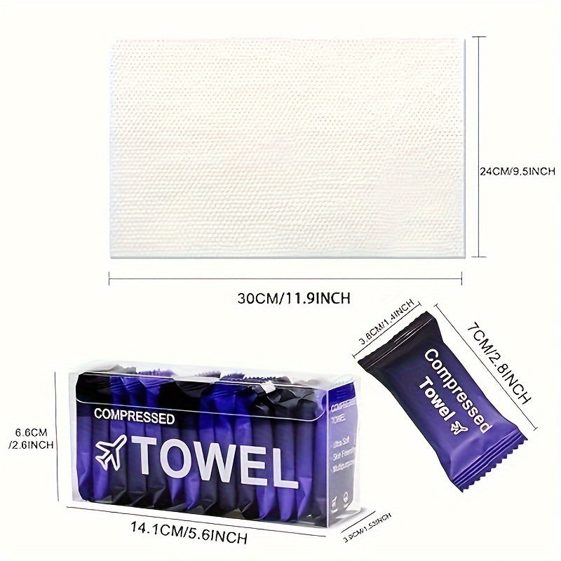 Compressed Towel Pack of 28, Portable Individually Wrapped Disposable Camping Towels, Compact Facial Cleansing Cloth for Outdoor Travel and Business Trips, Thickened Face Washcloth 9.45inch*11.81inch