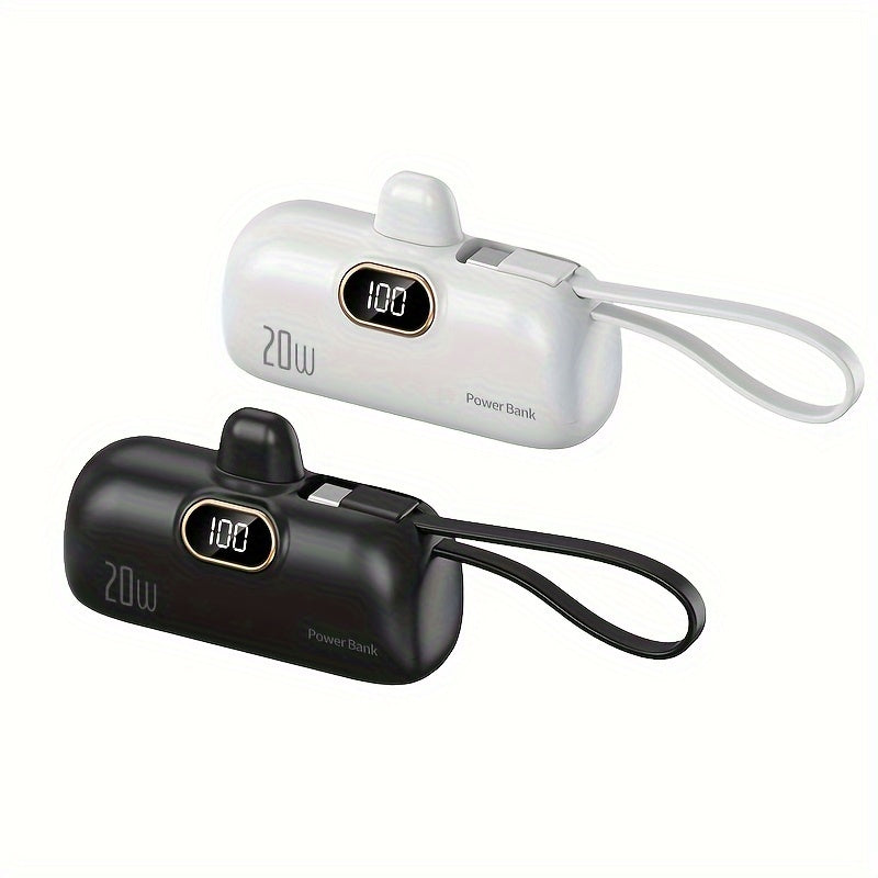 4pcs Portable Charger 5000mAh Power Bank PD Fast Charging Small Docking Battery with LED Display Compatible with Multipole Mobile Phones