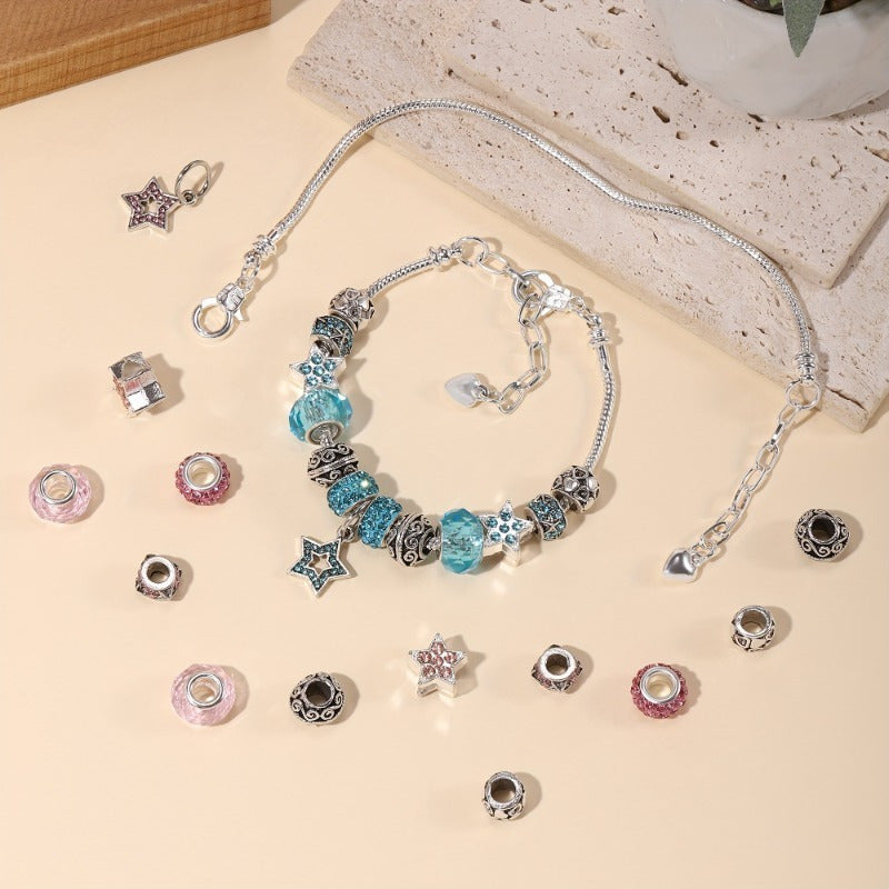 40pcs Phantom Charm Bracelet Making Kit for Teens & Adults 18+, 1.97-Inch Retractable Snake Chain with Tool Clip, Casual Jewelry Crafting Materials, Iron Alloy Beads and Accessories, Phone Charm For Women, Phone Charm For Men