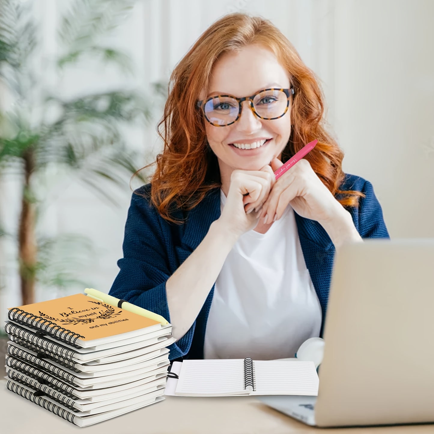 40 Sets/ 80pcs Inspirational Spiral Notebooks Thank You Bamboo Ballpoint Pens Bulk Motivational Journals Employee Appreciation Gifts Encouragement Gifts For Teacher Coworker Nurse