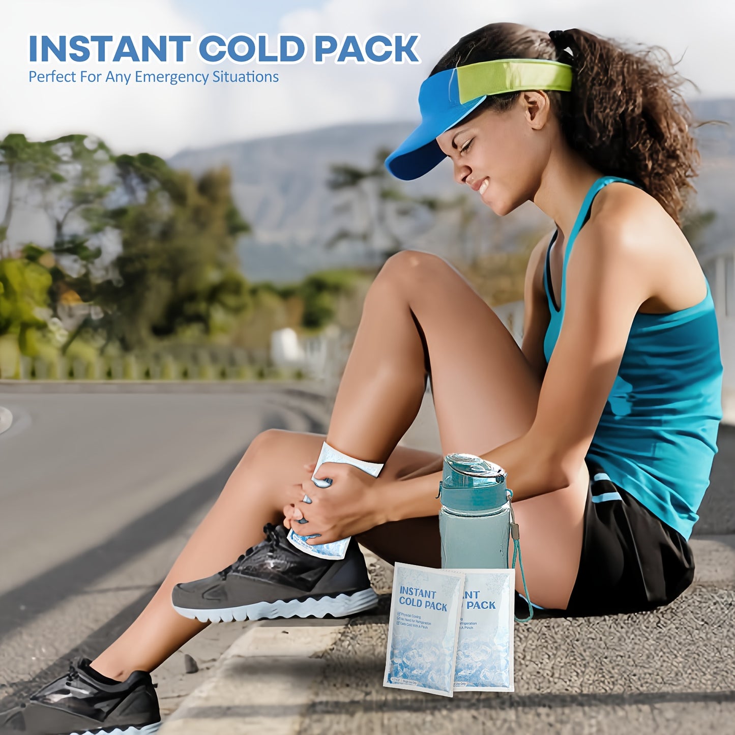 Disposable Cold Ice Packs - No Freezer Needed Instant Cold, PU Gel Cold Compress for Sports Injuries, Sprains, Post- Recovery | Portable First Aid Ice Pack Suitable for Athletes, Use, Care