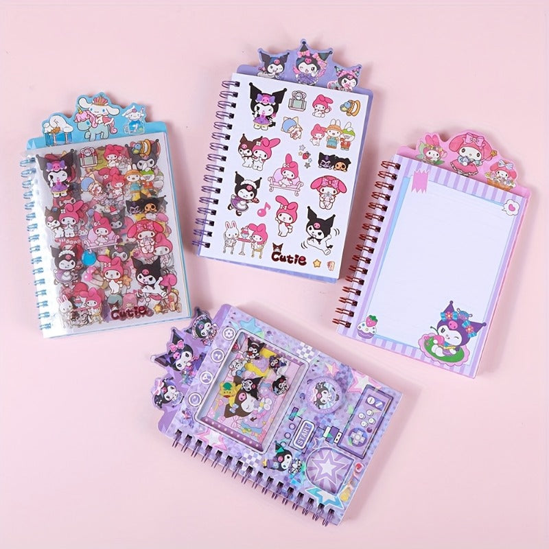 Sanrio Kuromi Coil Notebooks 4 Pack Gashapon Spiral Diaries