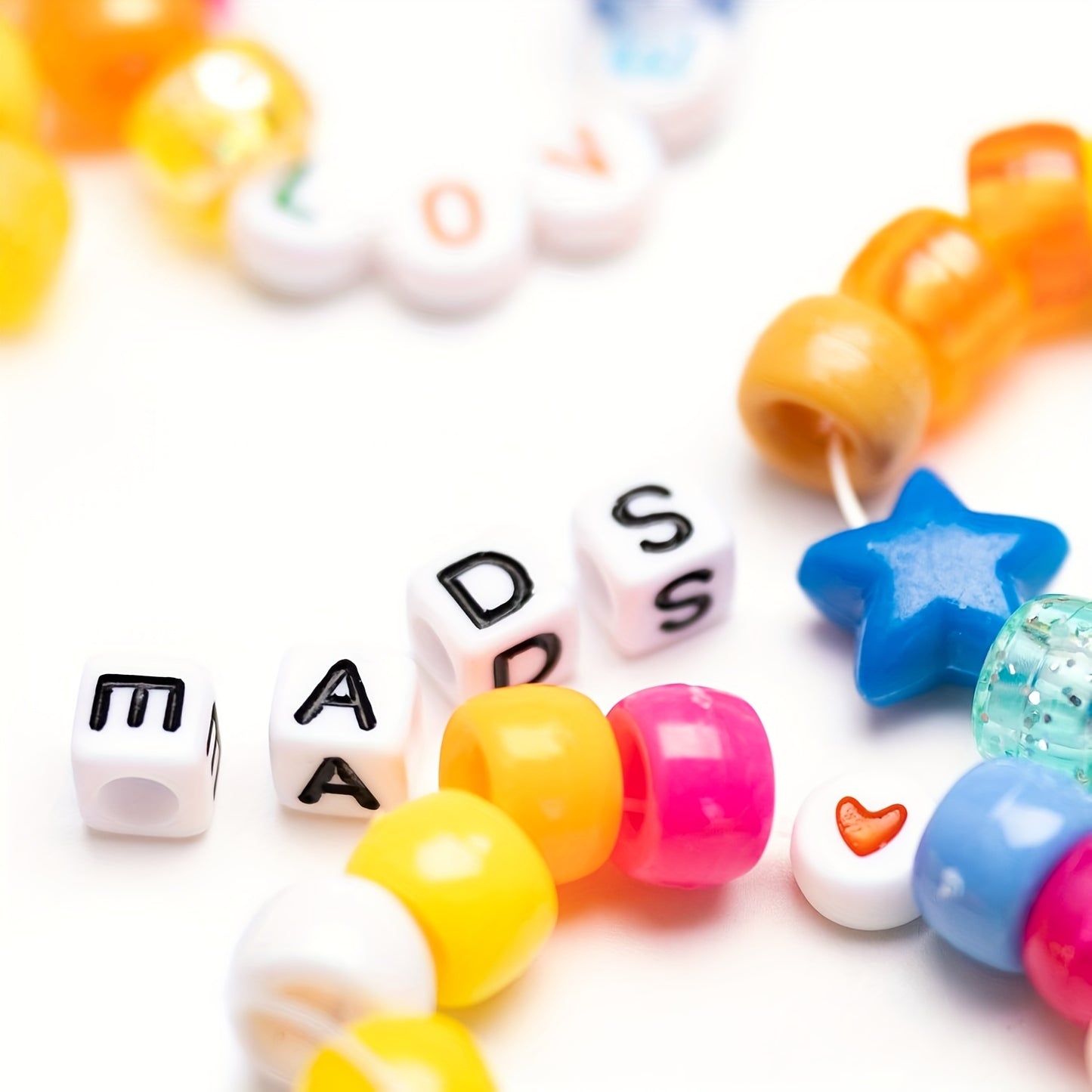 Acrylic Pony Beads Kit With Letter And Heart Charms 4900 Pcs Rainbow Beads For Jewelry Making And Bracelet Crafting