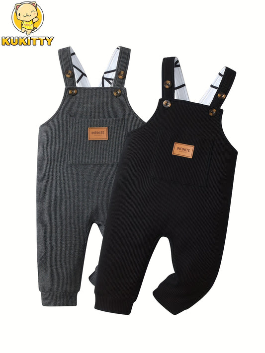 KUKITTY Infant Boy Overalls Jumpsuit With Pocket
