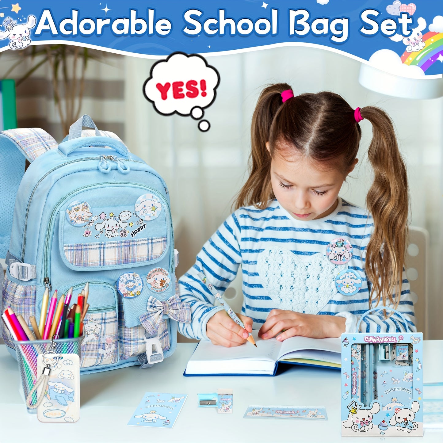 Sanrio Cartoon Shoulder Bag Lightweight Travel Backpack For Students