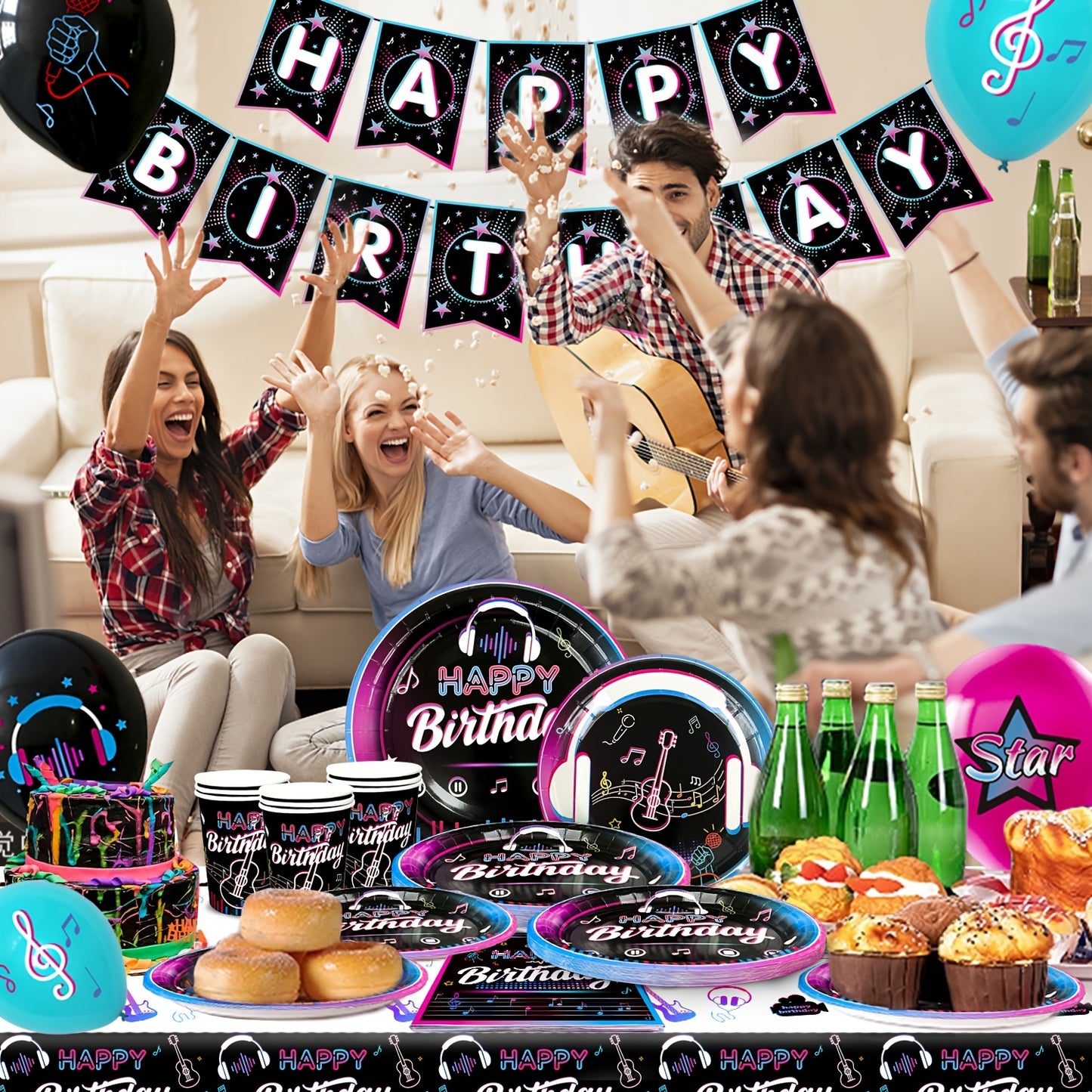 Disco Birthday Party Supplies, 138pcs DiscoParty Decorations & Tableware Set - Disco Party Plates Balloons Banner Cups Napkins Table Cloth Etc Disco Birthday Decorations (Serves 16)