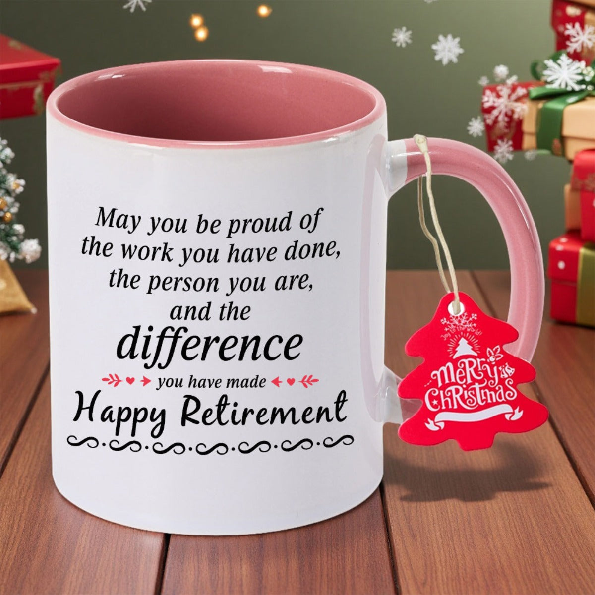 Retirement Ceramic Coffee Mug with "Happy Retirement" Message - Durable, Non-Slip, Hand Wash Only, Ideal for Grandma, Christmas, Thanksgiving, Halloween, Holiday Gift|Playful Design|Metallic Construction, or Birthday Gift, Re