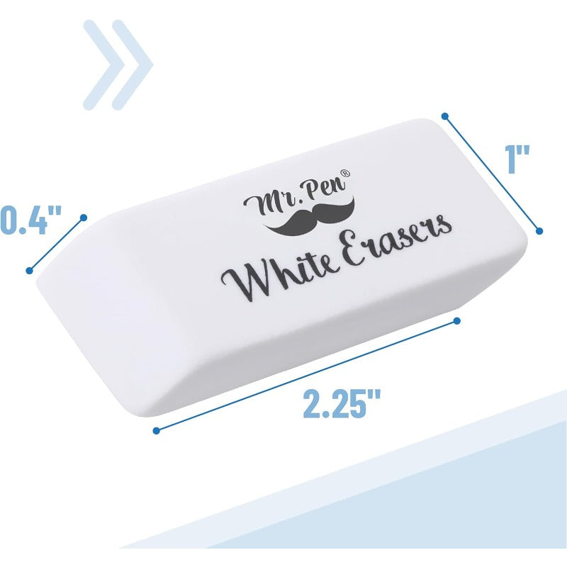 Mr Pen Large Rubber Erasers 100 Pieces Bulk Pack Smudge Free No Residue Oval Erasers for Pencils