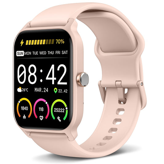 FUVEHA Smartwatch Gift for Men And Women, 1.8" HD Full Touch Screen, Make & Receive Calls, Message Notifications, 100+ Sports Modes, Lightweight & Breathable.Built-in Alexa, Compatible with Android And for iPhone.Perfect Gift