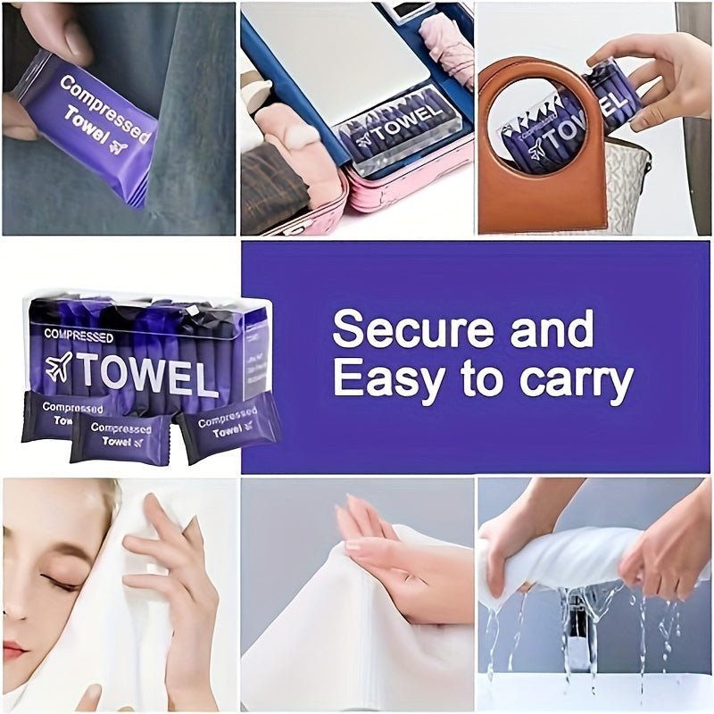 Compressed Towel Pack of 28, Portable Individually Wrapped Disposable Camping Towels, Compact Facial Cleansing Cloth for Outdoor Travel and Business Trips, Thickened Face Washcloth 9.45inch*11.81inch