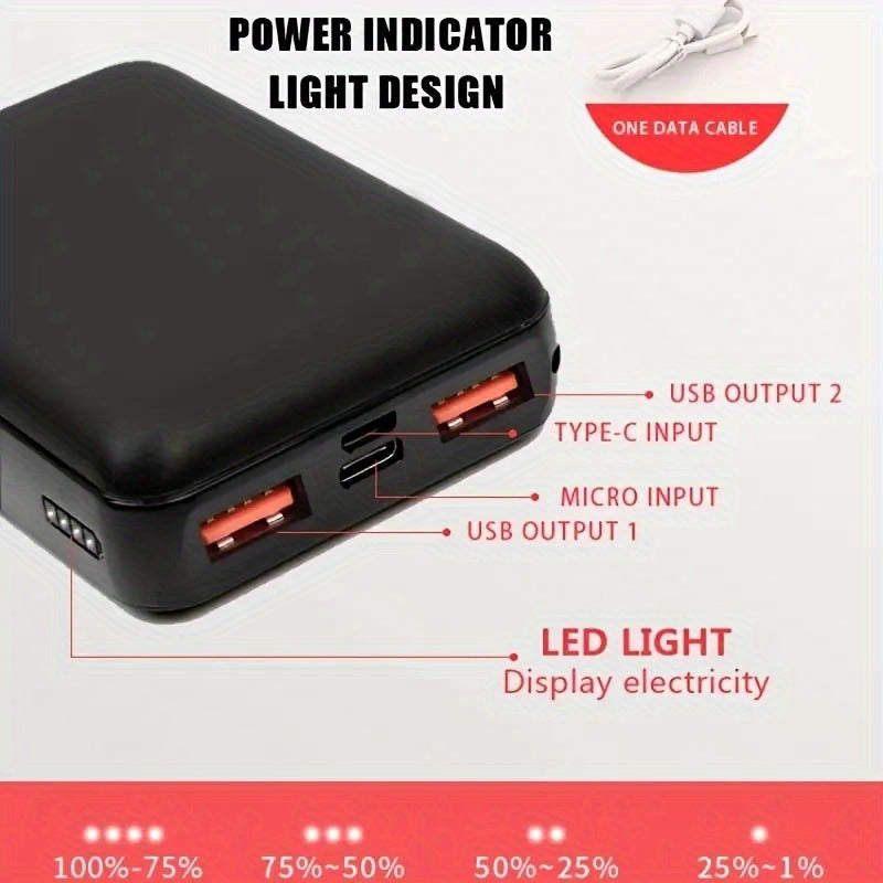 The 10000mAh Portable Power Bank Is Ultra-lightweight, Small And Has A Large Capacity. It Is Suitable for Electric Vests And Air-conditioned Suits. It Can Charge A Mobile Phone with 2.1A Fast Charging And Has 2 USB Ports for