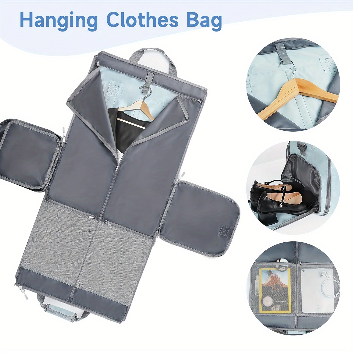Versatile Garment Bags That Can Be Folded, a Convertible Duffle Bag with a Shoulder Strap, a Garment Bag Featuring a Shoe Compartment, a 2-In-1 Hanging Suitcase for Weekend Trips, Essential Travel Accessories, Perfect for Wom