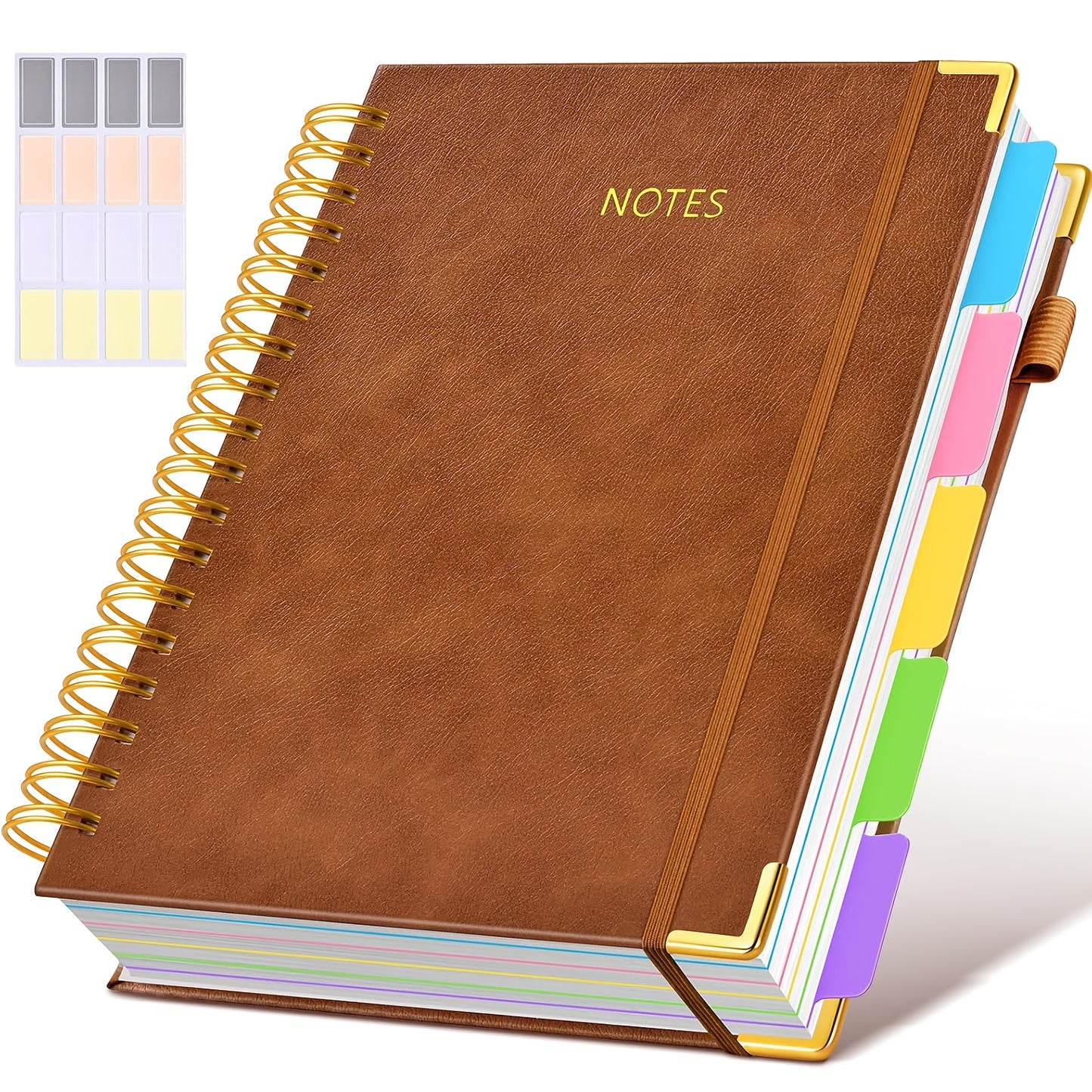 Hardcover Spiral Notebook With Removable Dividers And Tabs 300 Pages
