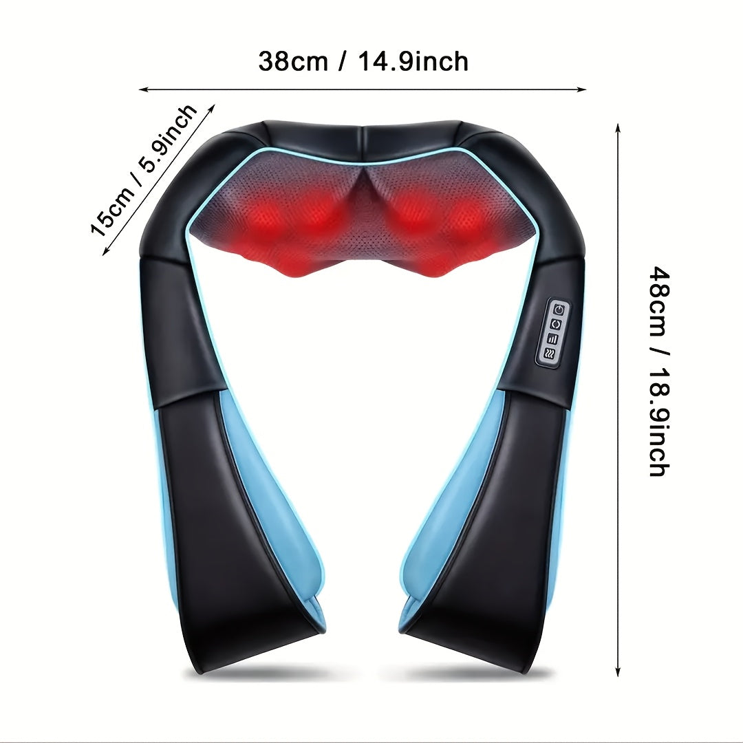 Neck Massager And Shoulder Massager with Heating Function, Deep Kneading Massage Pillow, Suitable for Full-body Muscle Massage, Can Be Used At Home, In The Office, Or In The Car, The Perfect Gift for Mom And Dad, Valentine's