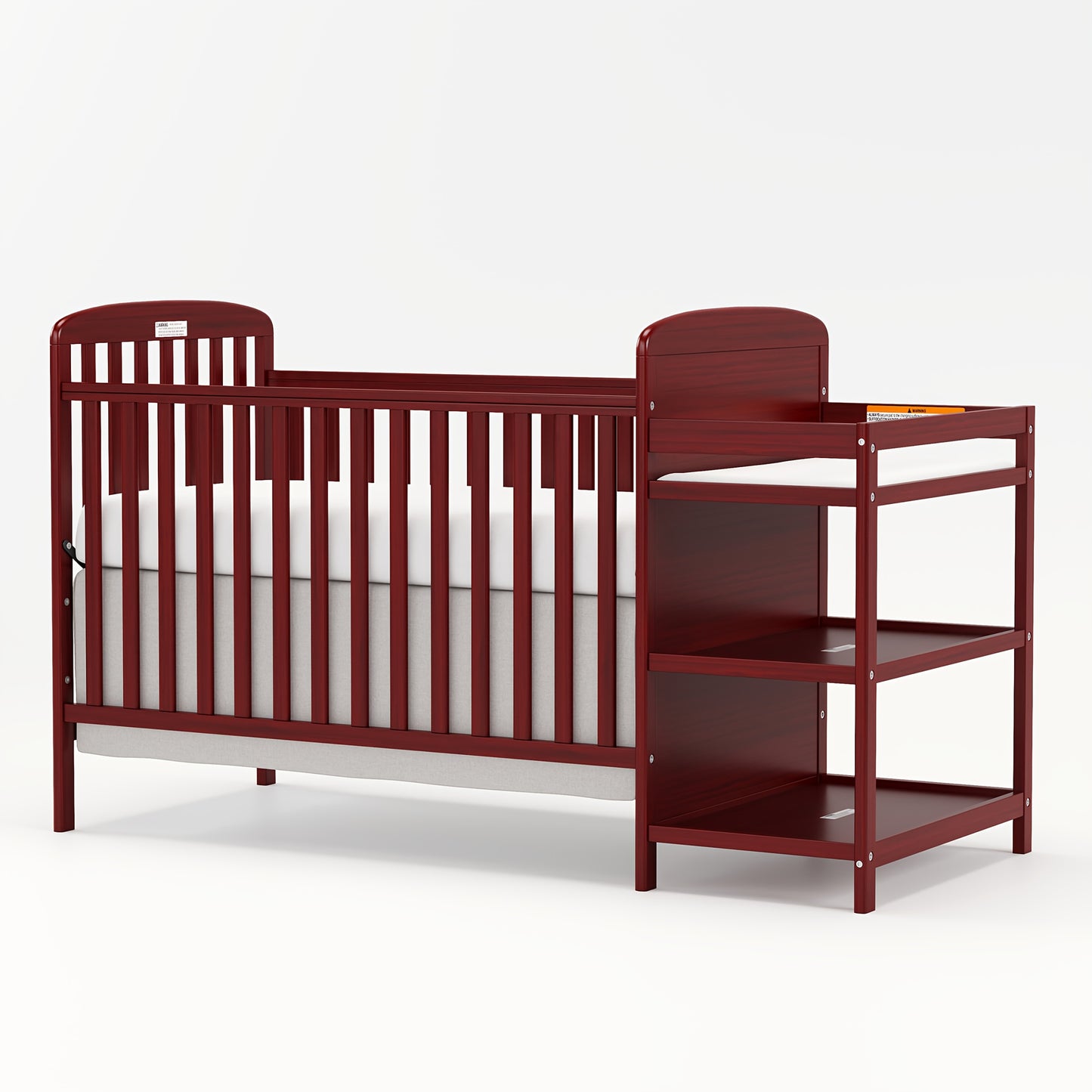 Goldzone 3-in-1 Convertible Baby Crib with Storage and Changing Table
