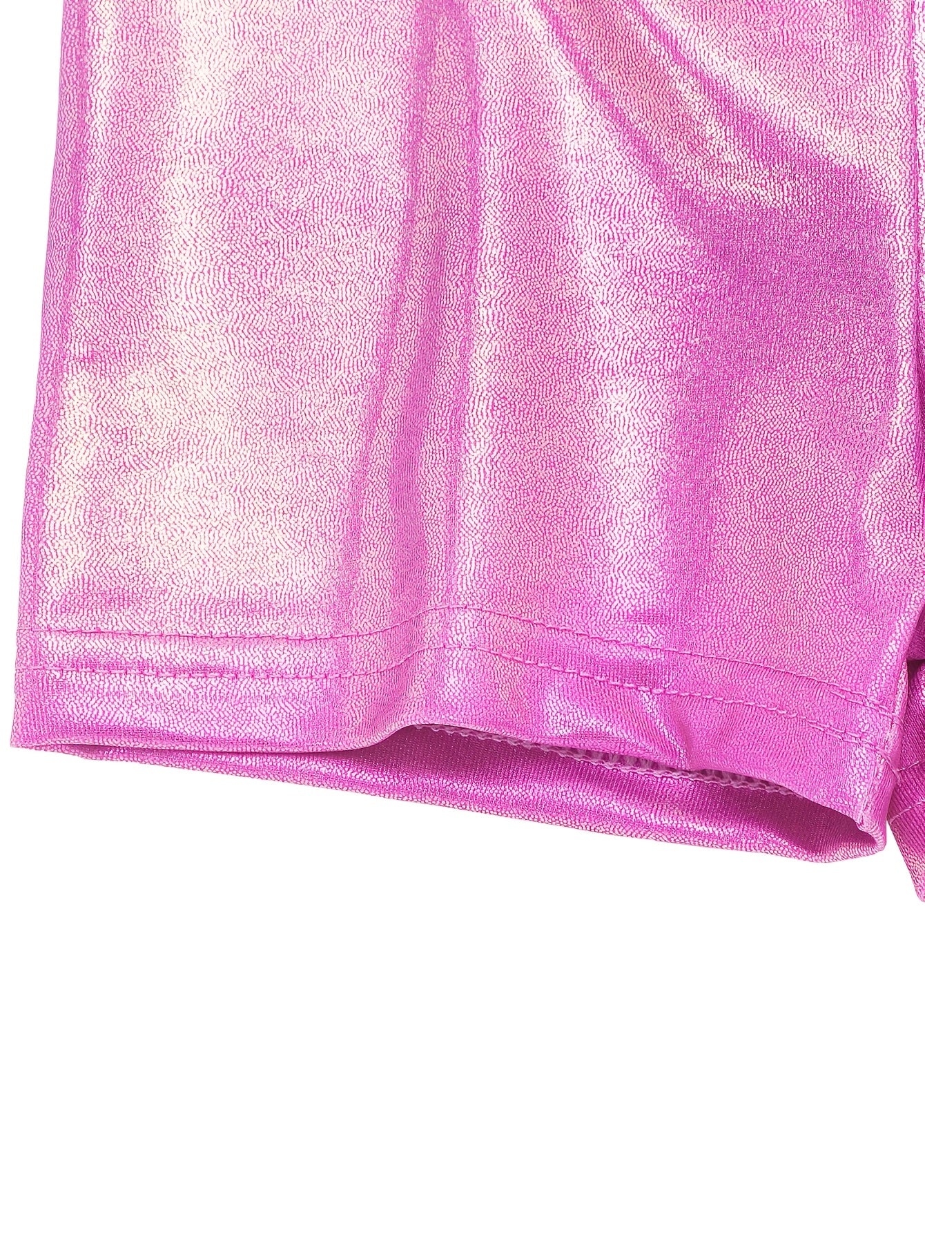 Girls' Gymnastics Bodysuit Set, Shiny Ballet Dance Outfit with Three Pieces Including Sparkling Shorts And a Headpiece.