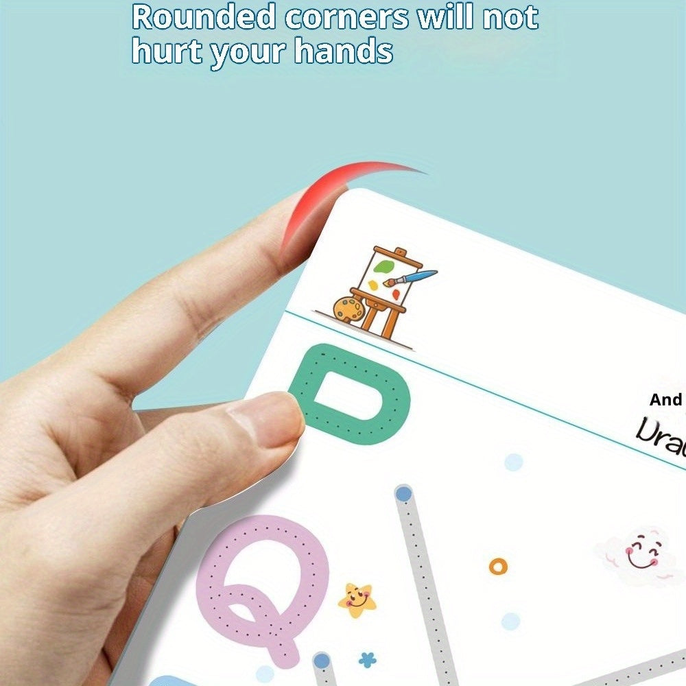 Rewritable Pen Control Training Books for Ages 3-6, 4-in-1 Toddler Writing, 128pages Inclued 10 Pens, Reusable Educational Activity Book with Erasable Function, Rewritable Training Set Preschool, Educational Gift, Birthday Pr