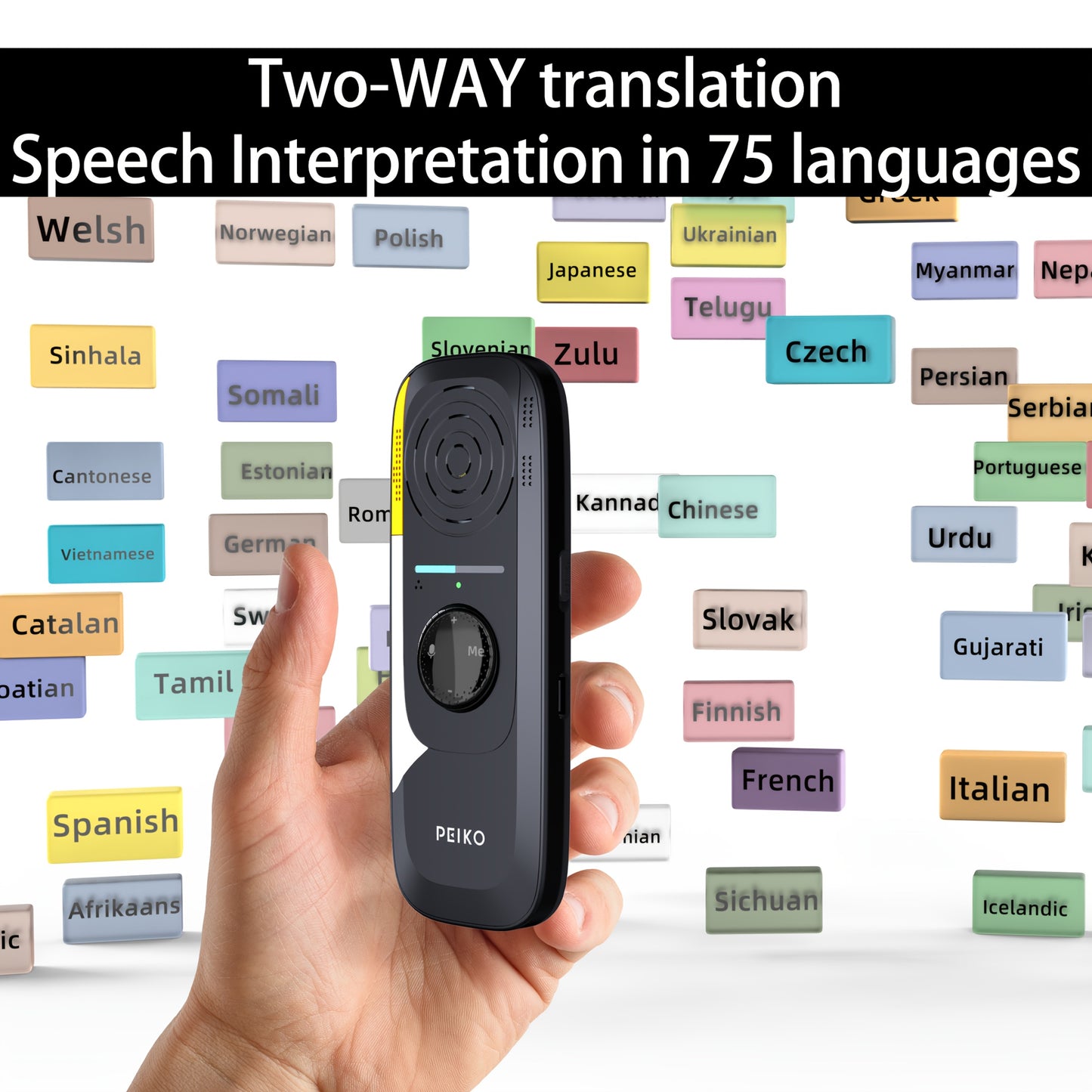 Portable Language Translator Device, Two-Way Instant Translator, APP Online Voice Translation, 136 Languages Supported, High Accuracy Translator Device for Travel Business Learning