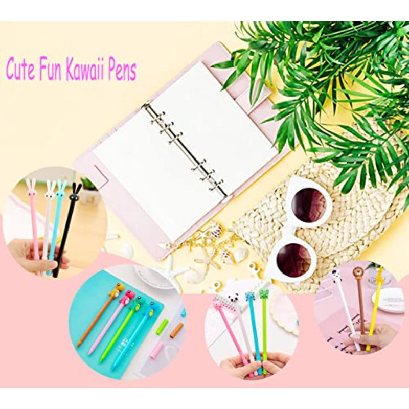 YYaaloa 70pcs Cute Novelty Gel Ink Pens Cartoon Animal 0. 5mm Black Ink Pens Bulk for Office School Supplies Christmas Party Gifts, Party Favors, Writing Essentials, Playful Design, Fun Stationery, Smooth Writing, Durable Ink