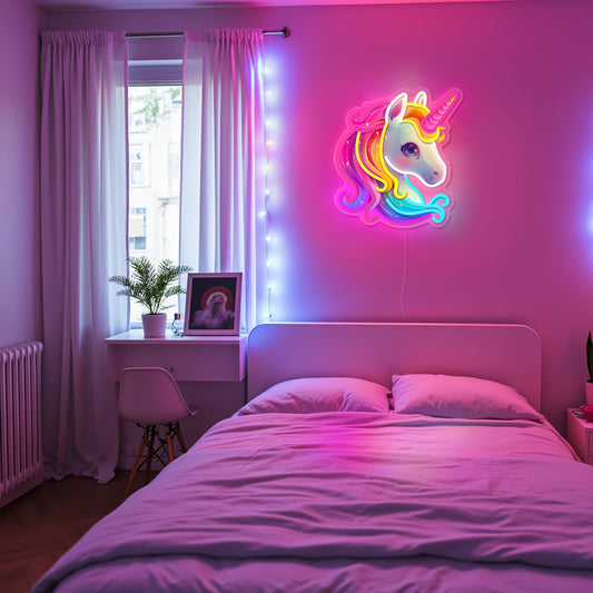 Unicorn Neon Light, Wall Decoration LED Light, Easy Installation, Dimmable, USB Powered, Suitable for Bedroom, Classroom, Party, Selected Gift, Holiday Lights, Warm Lights, Holiday Parties