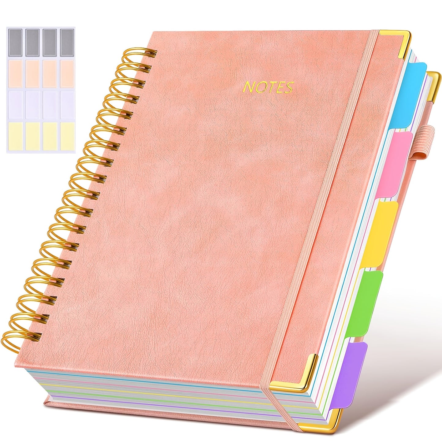 Hardcover Spiral Notebook With Removable Dividers And Tabs 300 Pages