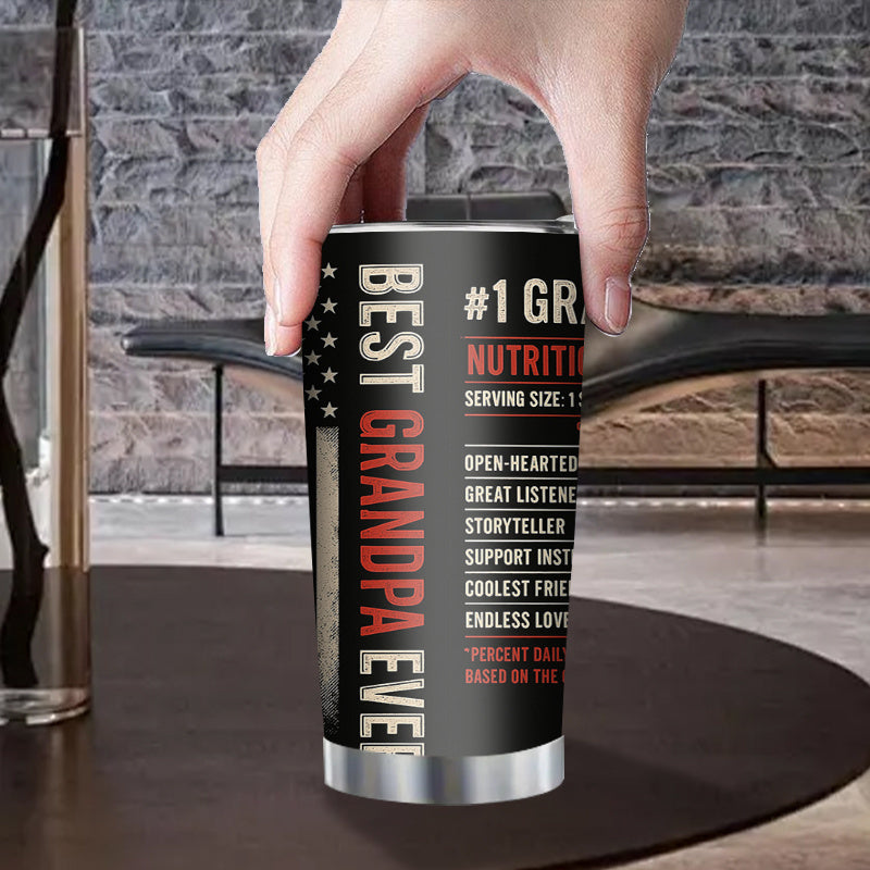 1pc Grandpa-Themed 20oz Stainless Steel Travel Mug - Leakproof Thermos Cup with American Flag design, Keeps Hot/Cold Drinks for Hours, Dad Grandpa Gifts for Father's Day, Birthday, Christmas - Easy-Clean Surface