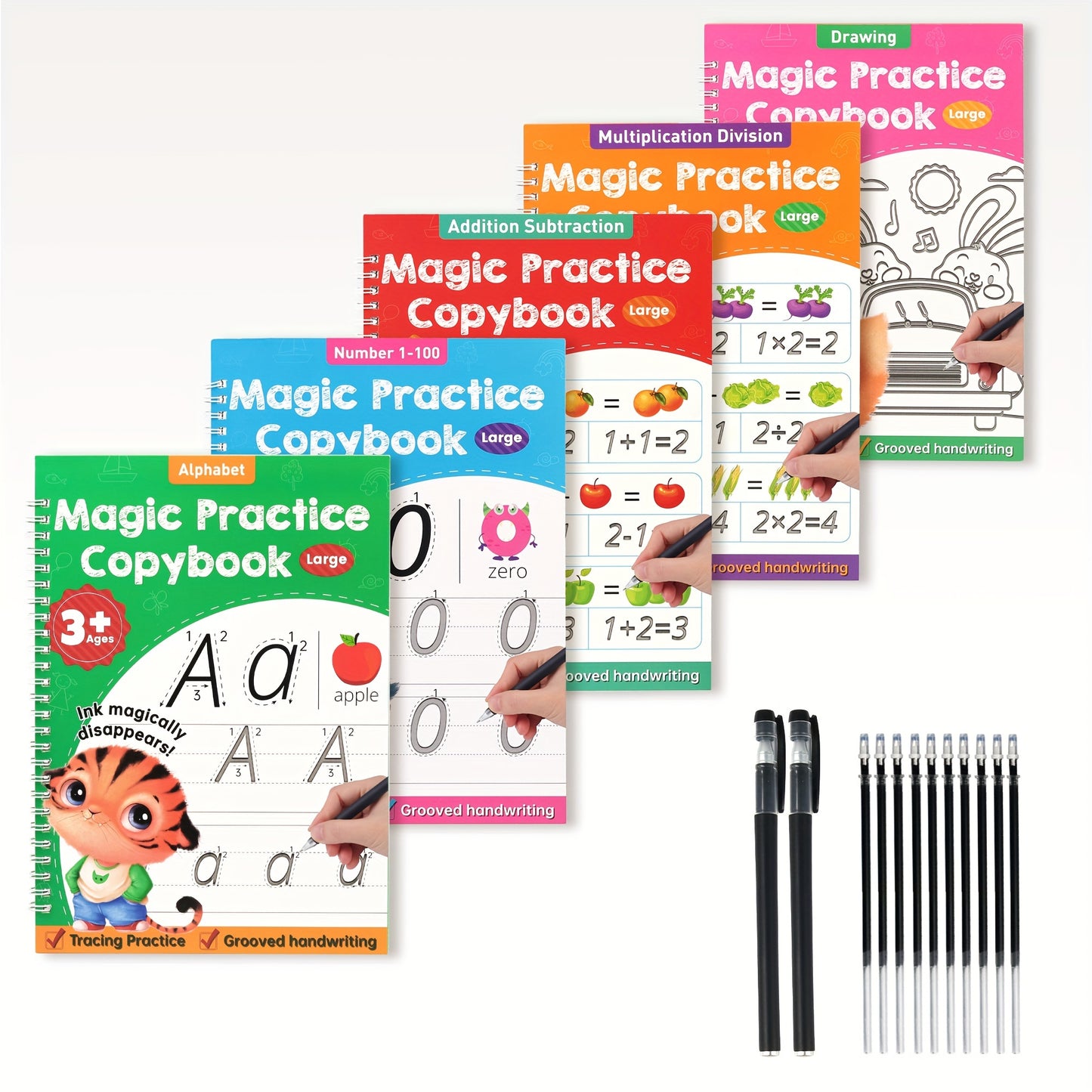 Upgraded 3D Groove Handwriting Practice Book For Kids