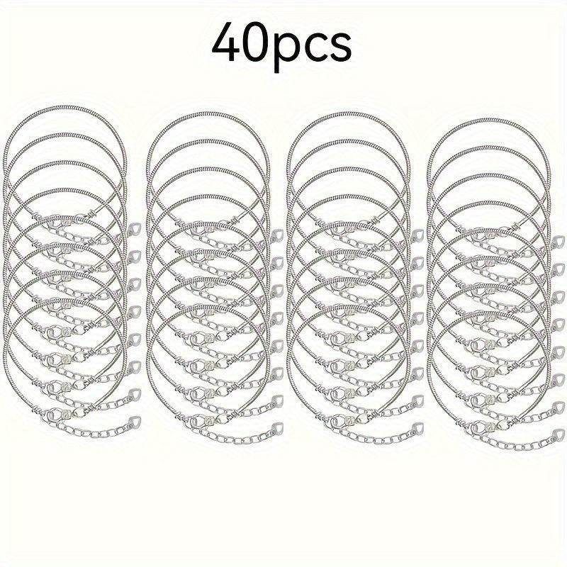 40pcs Phantom Charm Bracelet Making Kit for Teens & Adults 18+, 1.97-Inch Retractable Snake Chain with Tool Clip, Casual Jewelry Crafting Materials, Iron Alloy Beads and Accessories, Phone Charm For Women, Phone Charm For Men