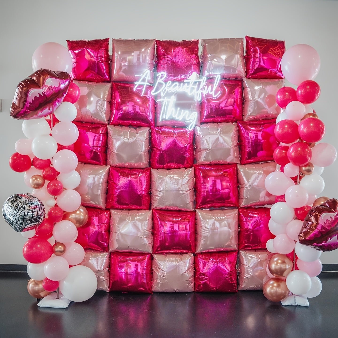 30 Pack Self-Sealing Rose Pink & Blush Balloon Walls - Helium-Ready Reusable Foil Balloons Suitable for Valentine's Day, Weddings, Birthdays, Showers - Helium-Floatable Party Decorations