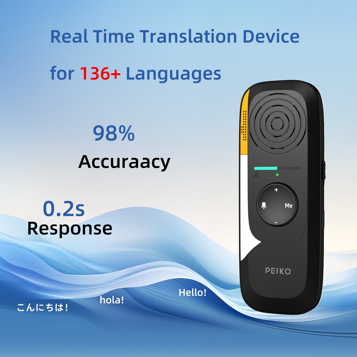 Portable Language Translator Device, Two-Way Instant Translator, APP Online Voice Translation, 136 Languages Supported, High Accuracy Translator Device for Travel Business Learning