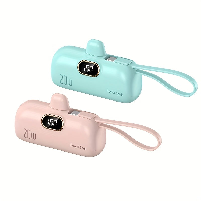 4pcs Portable Charger 5000mAh Power Bank PD Fast Charging Small Docking Battery with LED Display Compatible with Multipole Mobile Phones