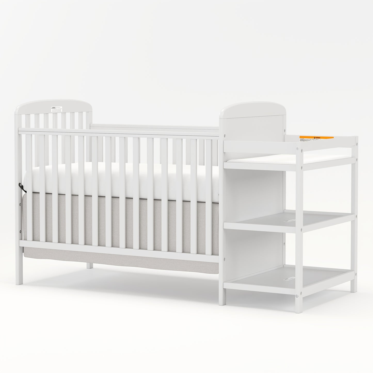 Goldzone 3-in-1 Convertible Baby Crib with Storage and Changing Table