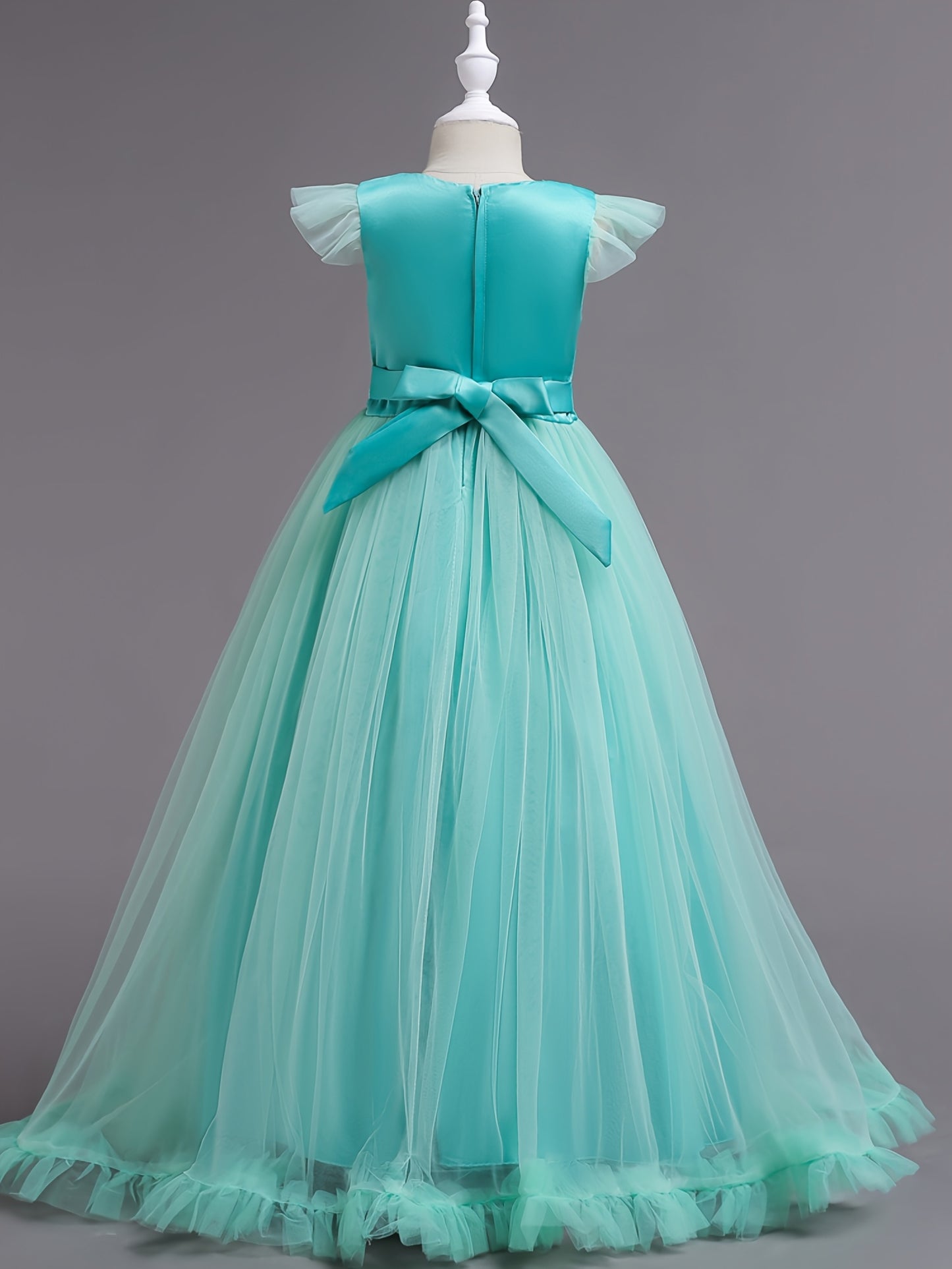 2025 New Arrival Girls Princess Style Tulle Gown With 3D Floral Bodice And Large Ballgown Skirt For Weddings And Parties