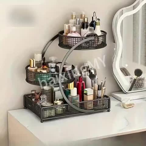 BELITA AMY No Installation Lightweight Metal Cosmetic Organizer With Spiral
