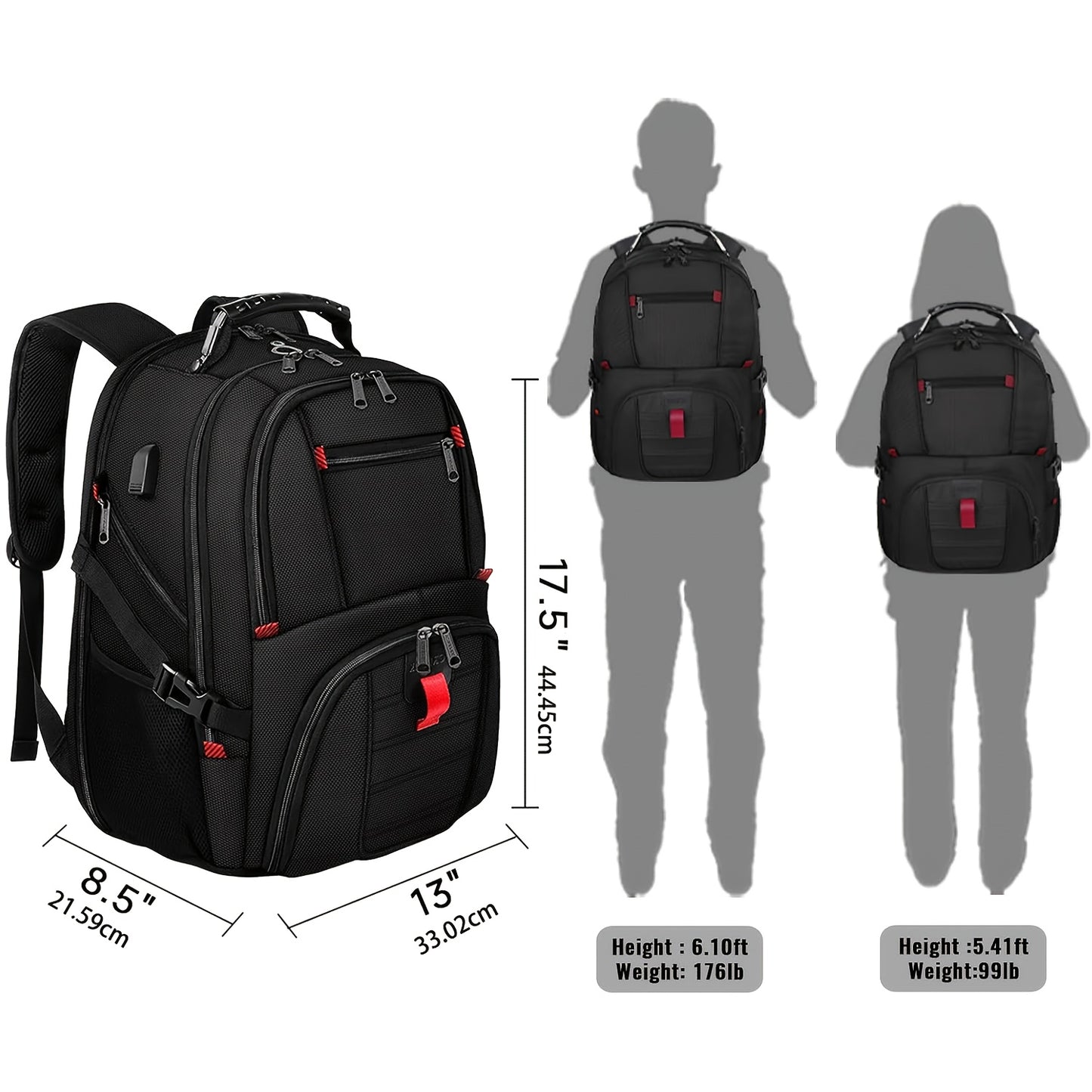 Travel Backpack, Extra Large 13.21gal Laptop Backpacks For Men Women, College Backpacks Airline Approved Business Work Bag With USB Charging Port Fits 17 Inch Computer, Men'S Gifts, School Backpack For Teens, Travel Accessori