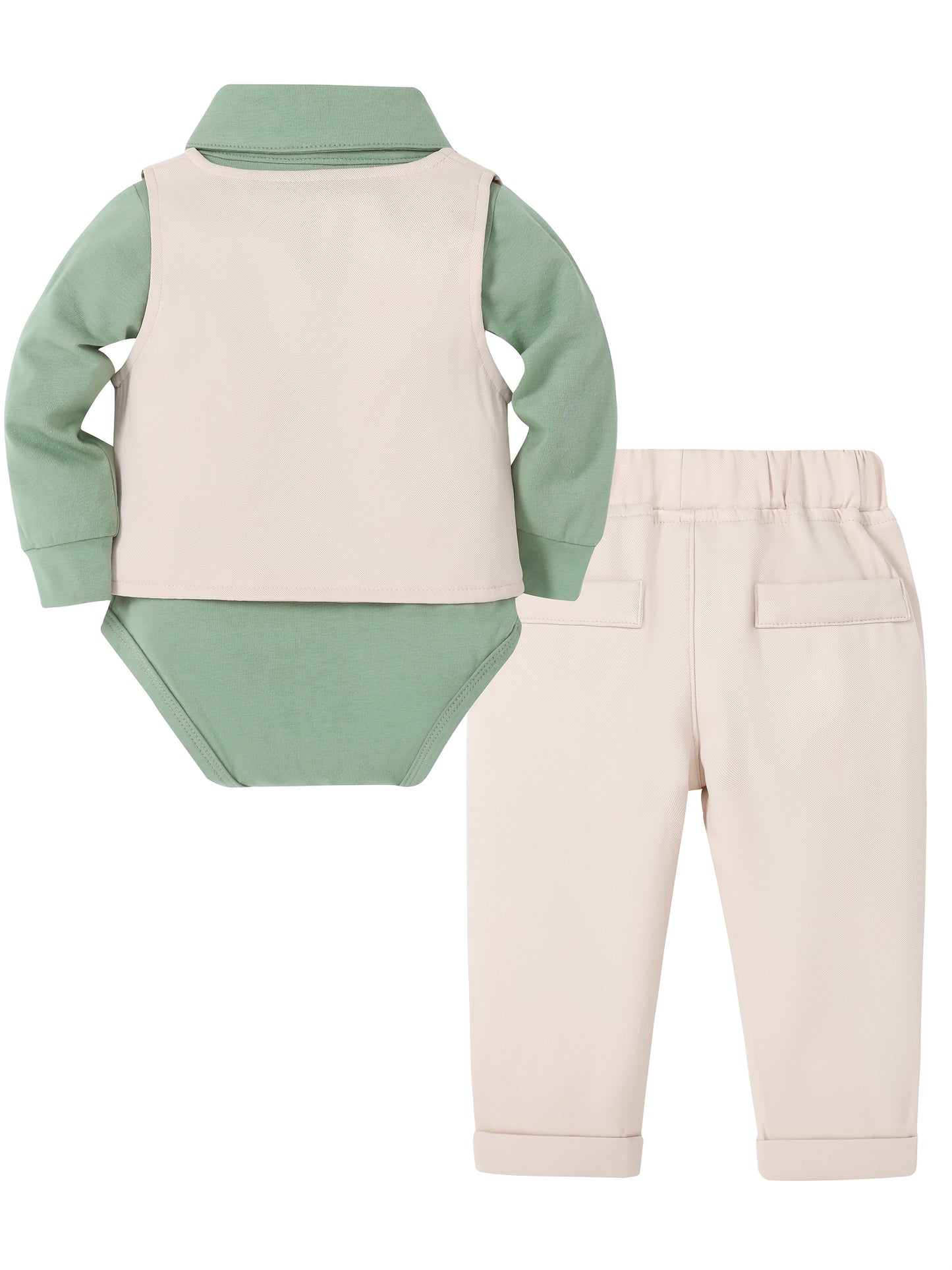 Baby Boy Formalwear Suit Set Shirt Bow Tie Vest Pants