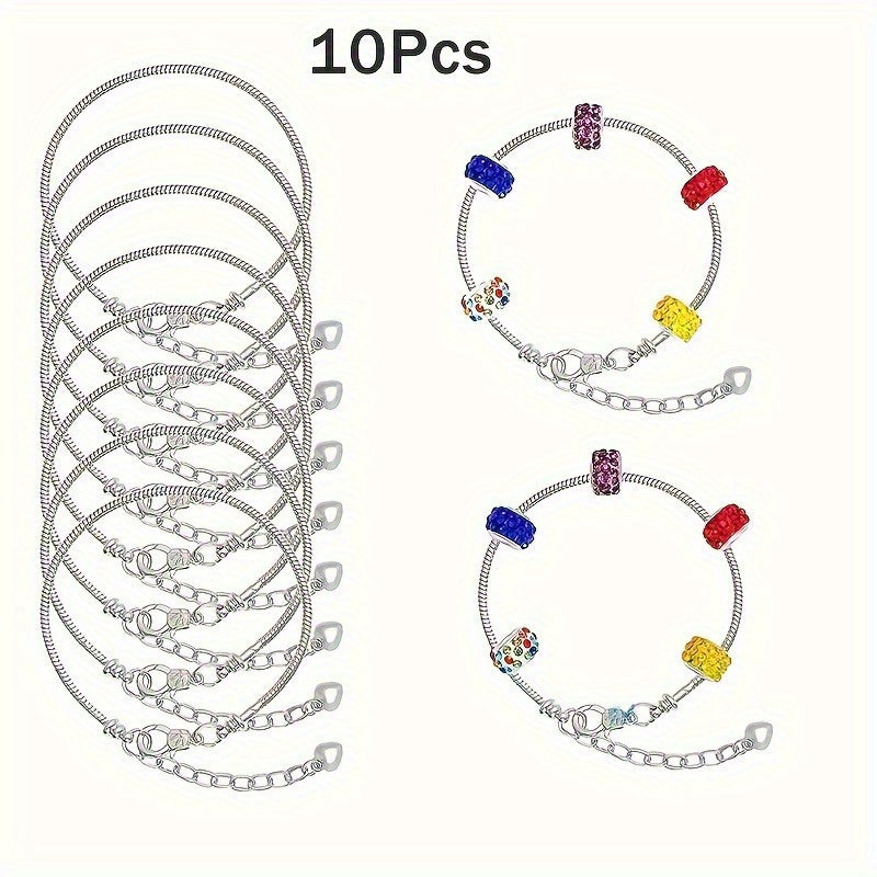 40pcs Phantom Charm Bracelet Making Kit for Teens & Adults 18+, 1.97-Inch Retractable Snake Chain with Tool Clip, Casual Jewelry Crafting Materials, Iron Alloy Beads and Accessories, Phone Charm For Women, Phone Charm For Men