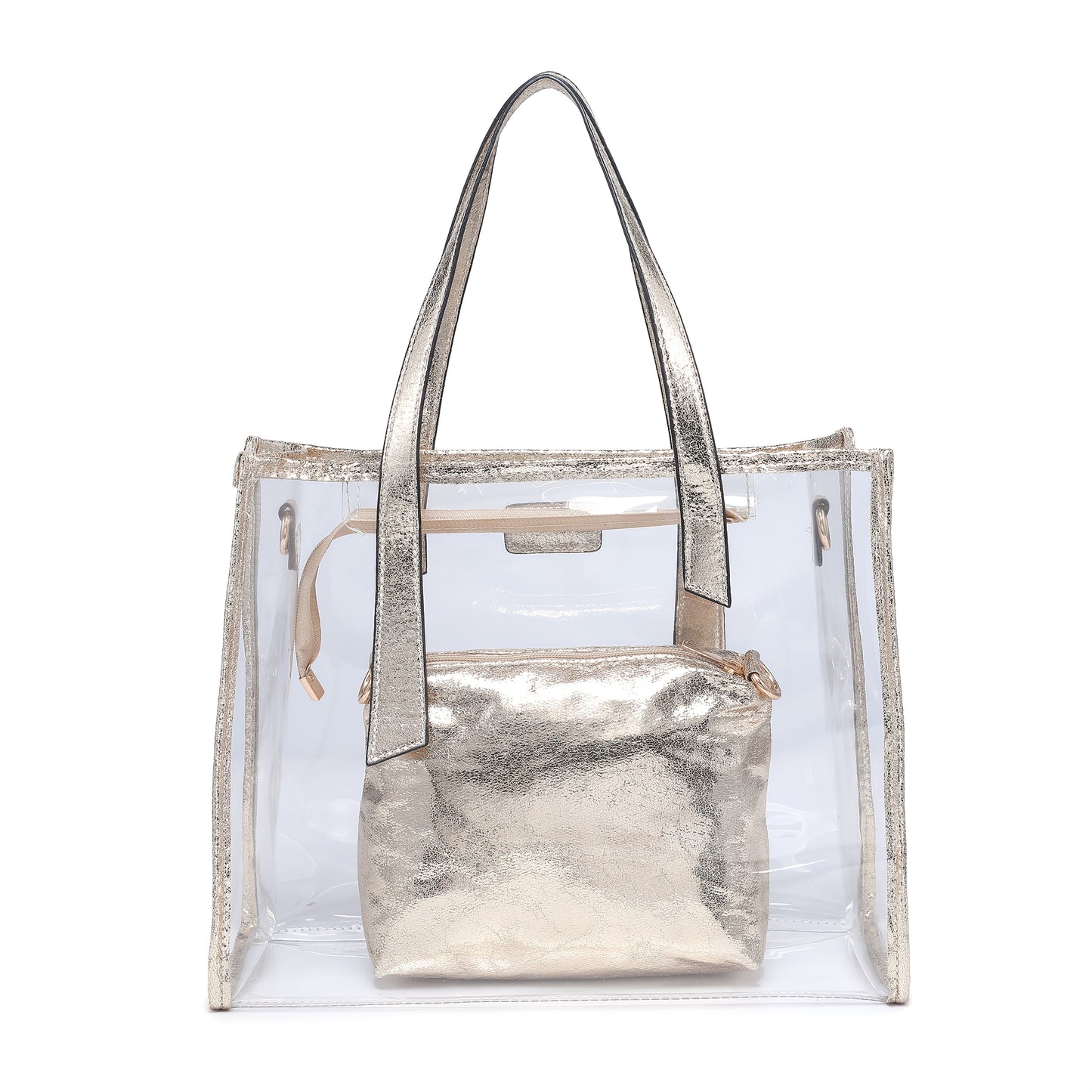 RAGSTO PVC Transparent Shoulder Bag 2Piece Set For Women