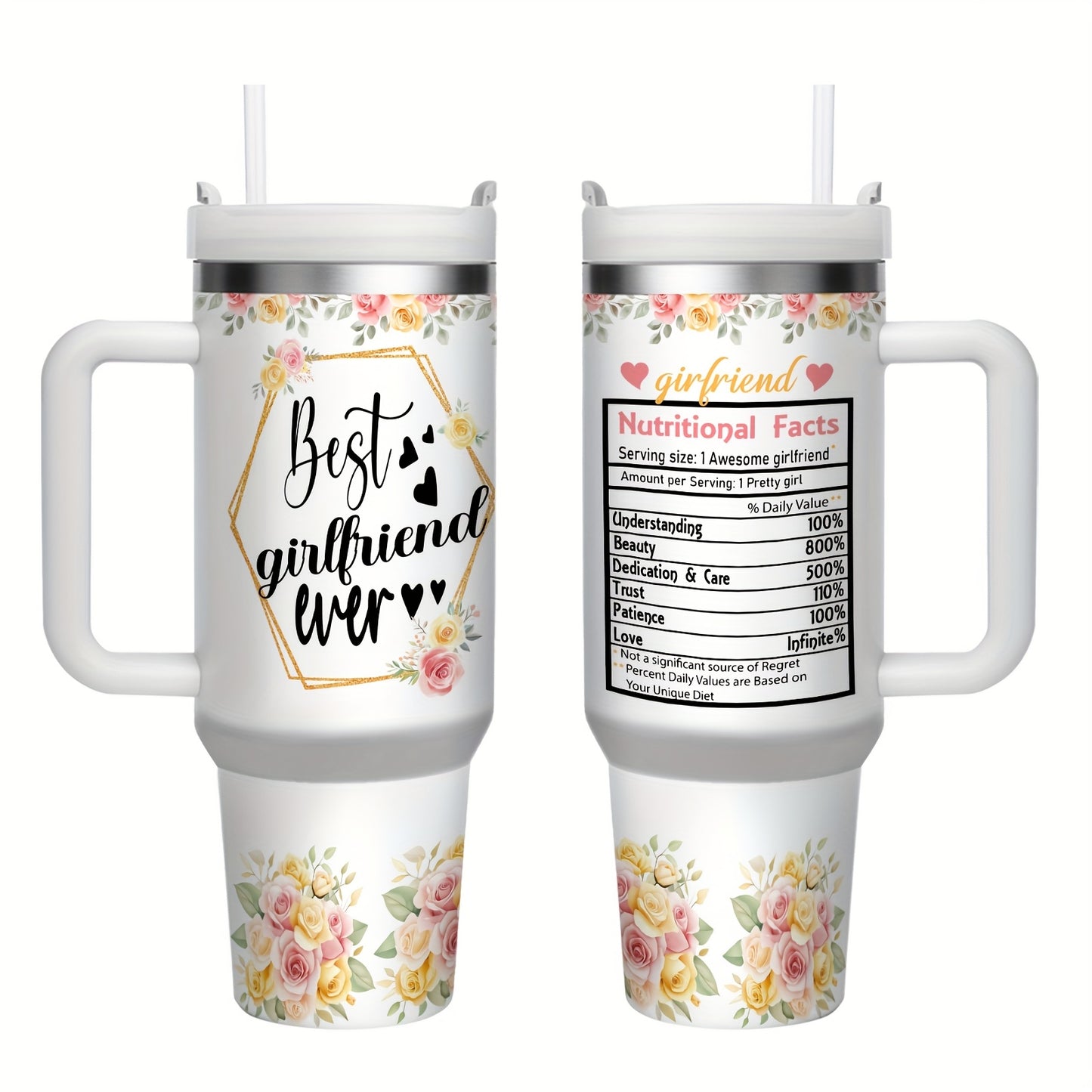 1pc 40 OZ Insulated Stainless Steel Tumbler - Keeps Drinks Cold For 24 H- Hot For 12 H -Durable, Portable & Stylish | Perfect For Home, Office -Everyday Use - Thoughtful Gift For Mama, Grandma, Aunt, Sister, Girlfriend - Wife