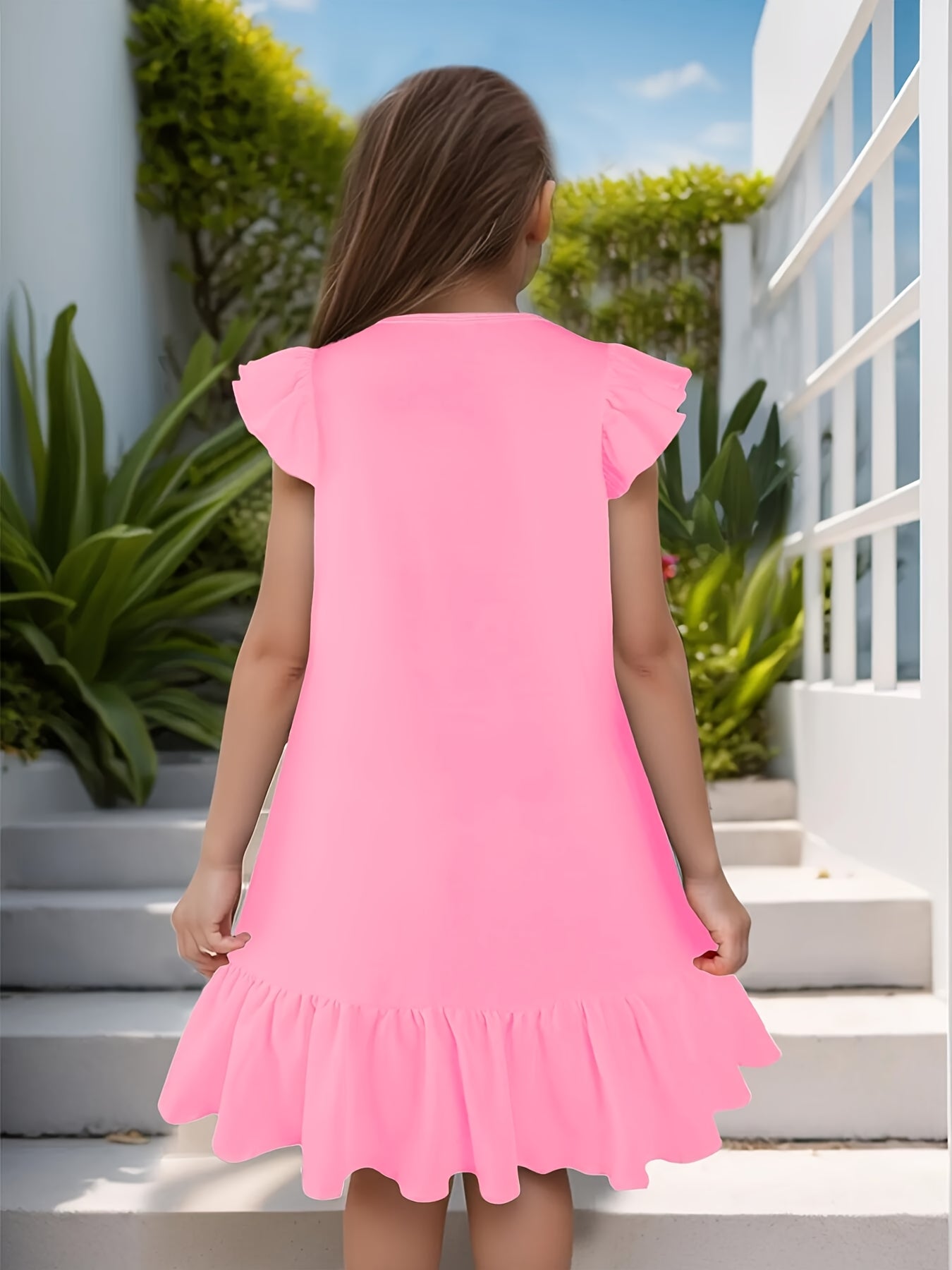 Bruh Its My 8th Birthday Messy Bun 8 Years Old Girls Dress with Flutter Sleeves - Sleeveless Dress for Girl Kid
