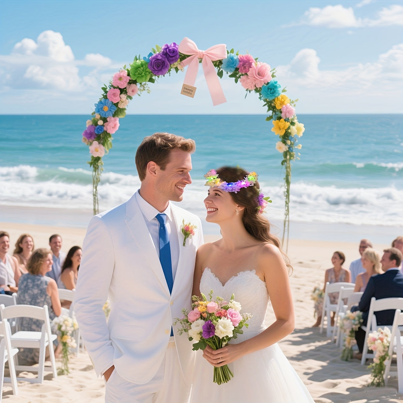 LED Illuminated Wreath with Soft Glow Lights - Shining Plastic Lavender Wreath Suitable for Christmas, Weddings, Birthdays, Bohemian Decor & Photobooth Props, Lightweight Portable for - Decoration, Christmas Decor