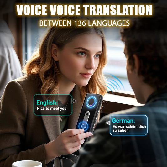 Portable Language Translator Device, Two-Way Instant Translator, APP Online Voice Translation, 136 Languages Supported, High Accuracy Translator Device for Travel Business Learning